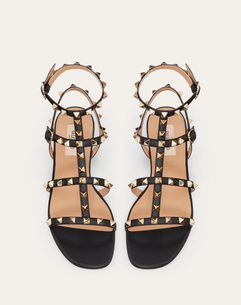 ROCKSTUD FLAT CALFSKIN SANDAL WITH STRAPS - Image 4